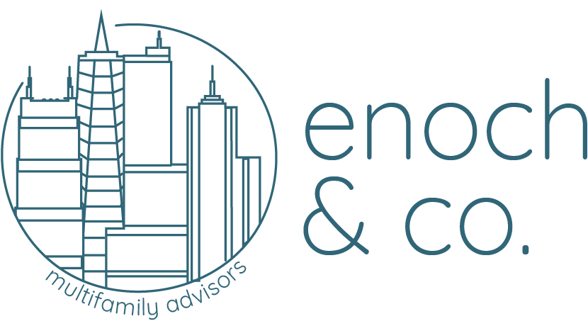 Logo of Enoch & Co. featuring an outline of a city skyline with the text 'enoch & co.' and 'multifamily advisors'.
